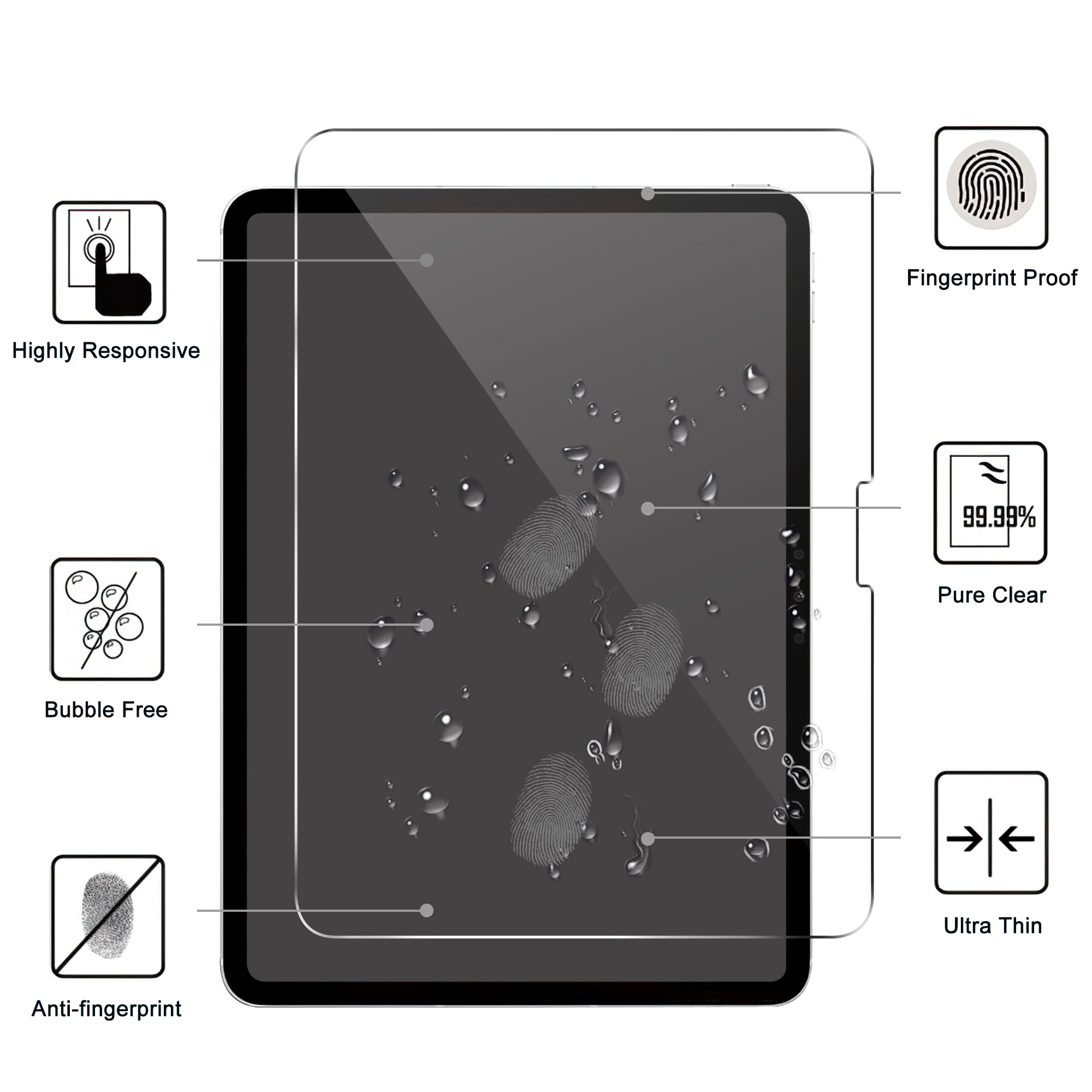 For iPad Pro 11 (2024) Tablet Screen Film Tempered Glass Anti-scratch Screen Protector For iPad Pro 11 (2024) Tablet Screen Film Tempered Glass Anti-scratch Screen Protector